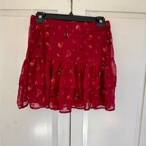 Floral Red Skirt